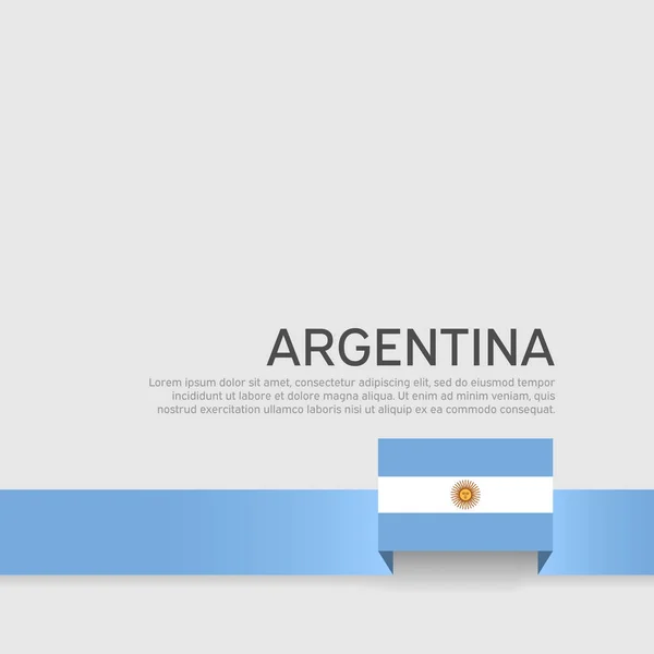 Argentína zászló háttér. Nemzeti poszter. Ribbon Argentína zászló színek fehér háttérben. Vektor lapos banner design. Állami hazafias szórólap, borító — Stock Vector