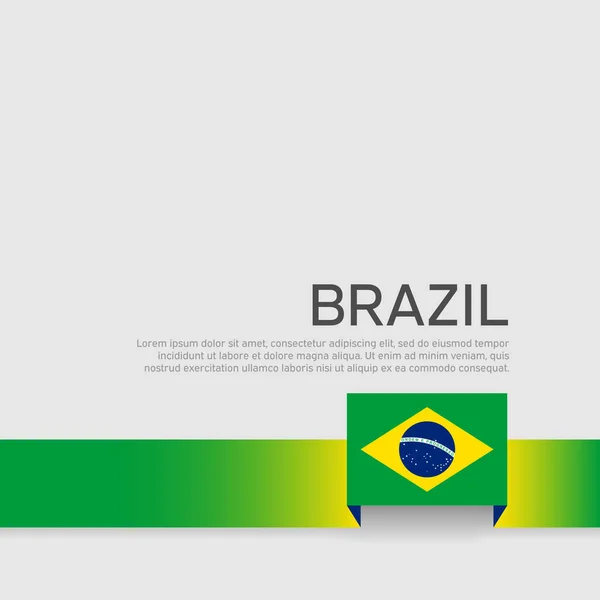 Hintergrund der brasilianischen Flagge. Bandfahne von Brasilien auf weißem Hintergrund. Nationalplakat. Vektor Flachbanner Design. Staatspatriotischer Flyer, Umschlag — Stockvektor