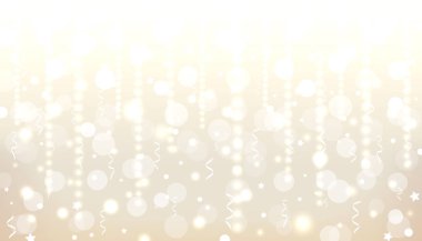 Hafif şenlikli altın arka plan ile tasarım şablonu. Konfeti ve bokeh altın arka plan. Vektör tatil illüstrasyon. Şenlikli noel kartı. Mutlu diwali vektör illüstrasyon
