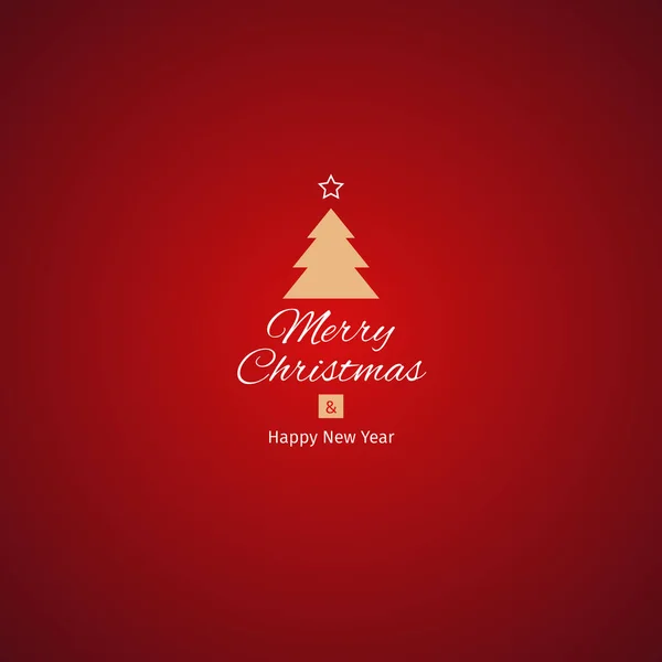 Tarjeta de felicitación de Navidad y Año Nuevo con fondo rojo, feliz cartel de Navidad, vector — Archivo Imágenes Vectoriales