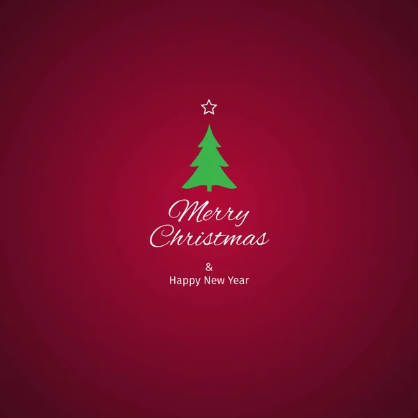 Tarjeta de felicitación de Navidad y Año Nuevo con fondo rojo carmesí — Archivo Imágenes Vectoriales