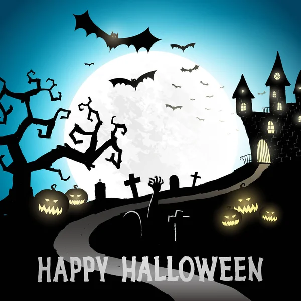 Happy halloween vector banner, background, halloween party poster — Stock Vector