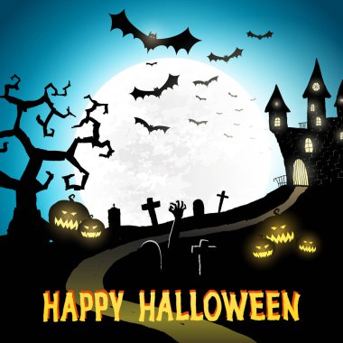 Mutlu cadılar bayramı vektör afiş, cadılar bayramı partisi şenlikli afiş, arka plan