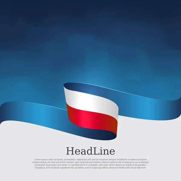 Polonya bayrağı. Mavi beyaz arka planda dalgalı kurdele polonyalı bayrak renkleri. Ulusal poster. Polonya devlet vatansever afişi, kapak, el ilanı. Vektör tasarımı