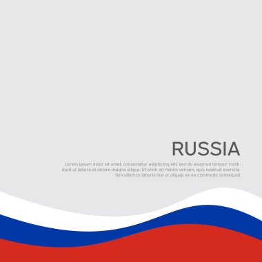 Rus bayrağının soyut dalgalanması. Vatansever tatil kartı tasarımı için yaratıcı bir geçmiş. Ulusal poster. Rus vatanseverliğini gizle, pilot. Vektör üç renk tasarımı