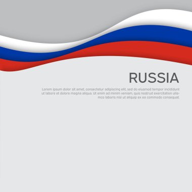 Rus bayrağının soyut dalgalanması. Kağıt kesim stili. Vatansever tatil kartı tasarımı için yaratıcı bir geçmiş. Ulusal poster. Rus vatanseverliğini gizle, pilot. Vektör üç renk tasarımı