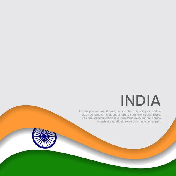 Αφηρημένη Κυματιστή Σημαία Της Ινδίας Στυλ Κοπής Χαρτιού Δημιουργικό Υπόβαθρο — Διανυσματικό Αρχείο