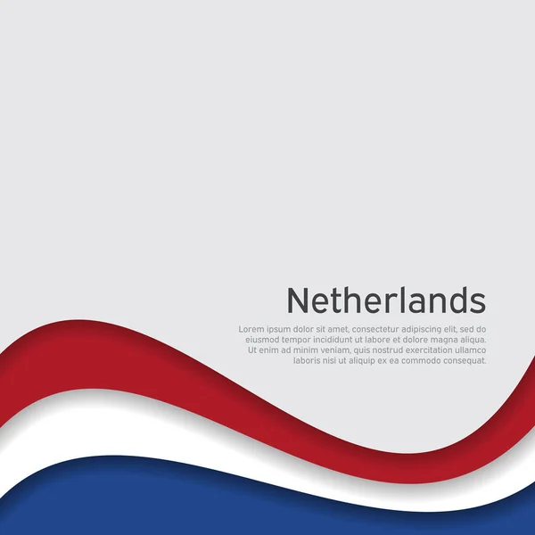 要旨オランダの国旗を振っている 紙のカットスタイル 愛国的な休日カードのデザインのための創造的な背景 全国ポスター カバー オランダの状態の色でバナー ベクトル三色設計 — ストックベクタ