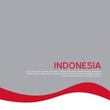 Kapak, Endonezya 'nın ulusal renklerinde pankart. Endonezya 'nın soyut bayrağı. Vatansever tatil kartı tasarımı için yaratıcı bir geçmiş. Ulusal Poster. Vektör tasarımı