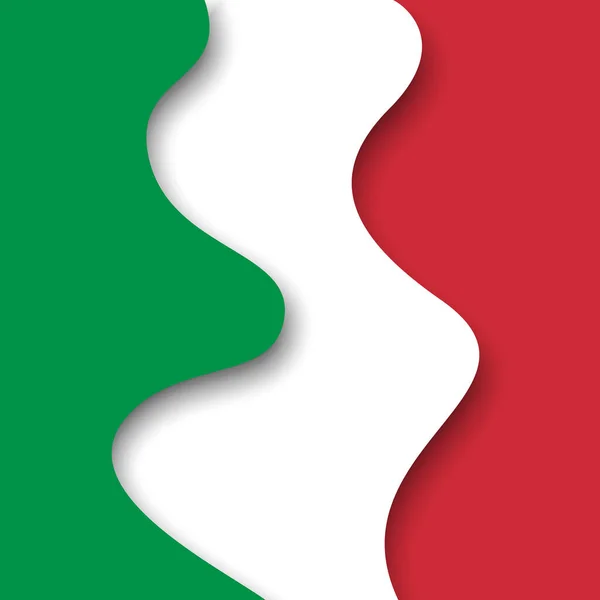 Abstract Zwaaiende Italiaanse Vlag Creatieve Achtergrond Voor Italië Vakantie Ansichtkaart — Stockvector