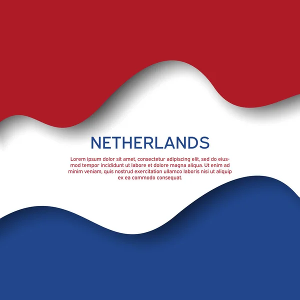 Drapeau Abstrait Des Pays Bas Style Coupe Papier Arrière Plan — Image vectorielle