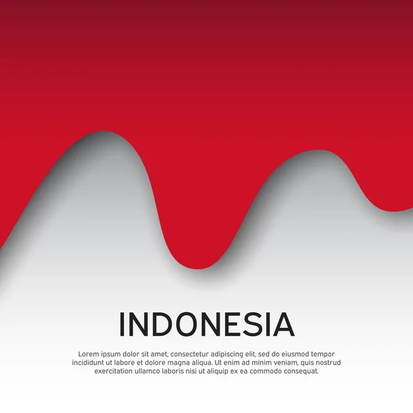 Абстрактное Размахивание Флагом Индонезии Стиль Покроя Бумаги Креативный Фон Оформления — стоковый вектор