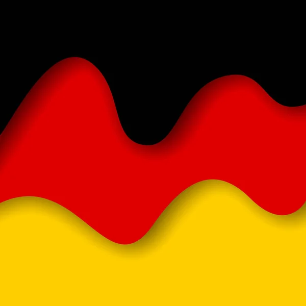 Abstrakt Viftande Tysk Flagga Kreativ Bakgrund För Patriotisk Semester Kort — Stock vektor