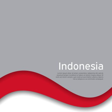 Kapak, Endonezya 'nın ulusal renklerinde pankart. Endonezya 'nın soyut bayrağı. Kağıt kesim stili. Vatansever tatil kartı tasarımı için yaratıcı bir geçmiş. Ulusal Poster. Vektör tasarımı