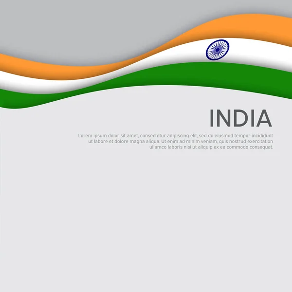 Αφηρημένη Κυματιστή Σημαία Της Ινδίας Στυλ Κοπής Χαρτιού Δημιουργικό Υπόβαθρο — Διανυσματικό Αρχείο