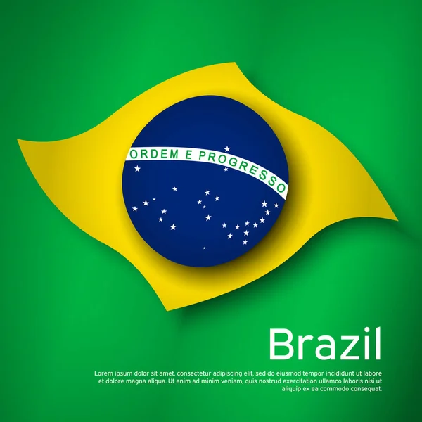 Abstrato Acenando Com Bandeira Brasil Fundo Criativo Para Projeto Cartão —  Vetores de Stock