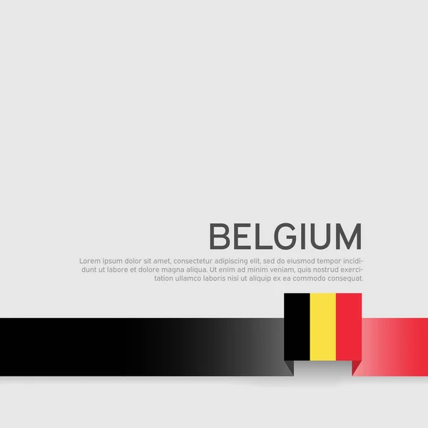 Hintergrund Der Belgischen Flagge Belgische Flagge Farbiges Band Auf Weißem — Stockvektor