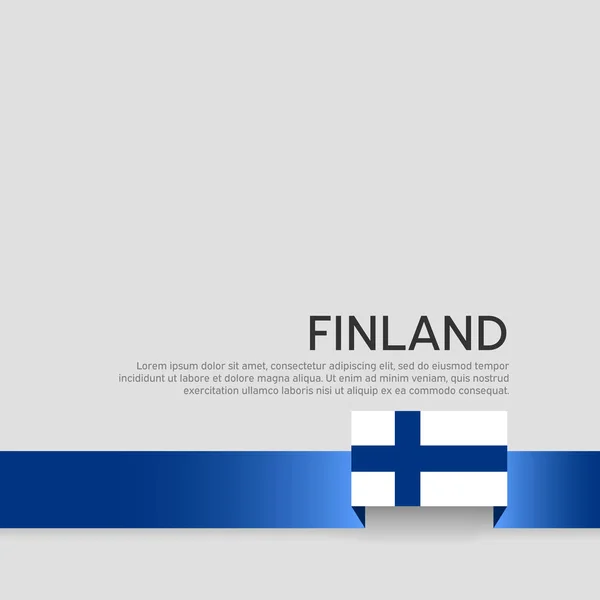 Финский Флаг Фон Деловой Буклет Цвет Ленты Флага Финляндии Белом — стоковый вектор