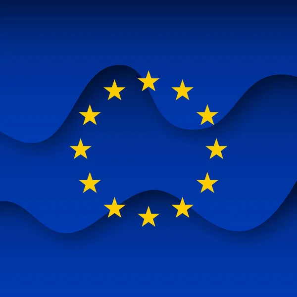 Yaratıcı Tasarım Için Avrupa Birliği Soyut Bayrak Geçmişi Grafik Dalgalı — Stok Vektör