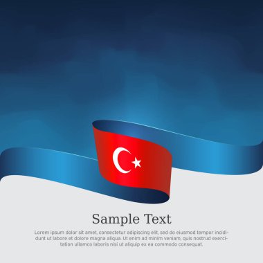 Mavi beyaz arka planda dalgalı kurdeleli hindi bayrağı. Arkaplanda hindi bayrakları var. Türk ulusal posteri. Vektör tasarımı vatansever afiş, kapak, iş broşürü
