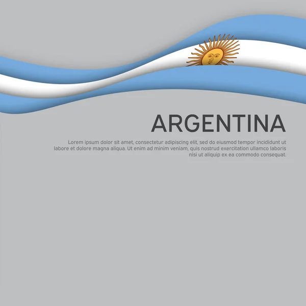 Abstract Waving Flag Argentina Paper Cut Style Creative Background Argentina — Stock Vector