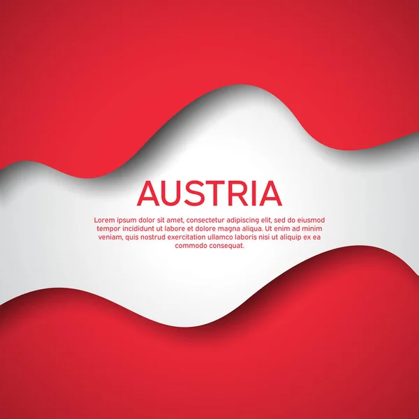 Resumen Ondeando Bandera Austria Corte Papel Fondo Creativo Para Tarjeta — Archivo Imágenes Vectoriales