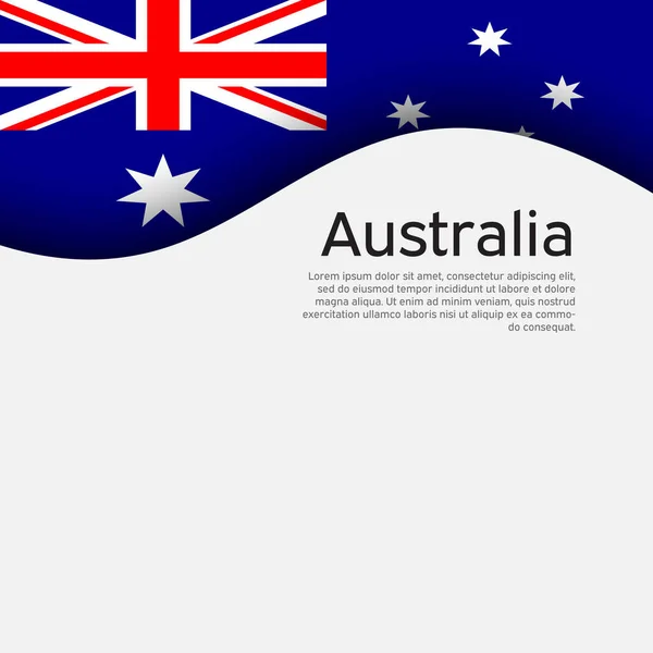 Bandiera Australia Sfondo Bianco Disegno Poster Nazionale Opuscolo Affari Bandiera — Vettoriale Stock