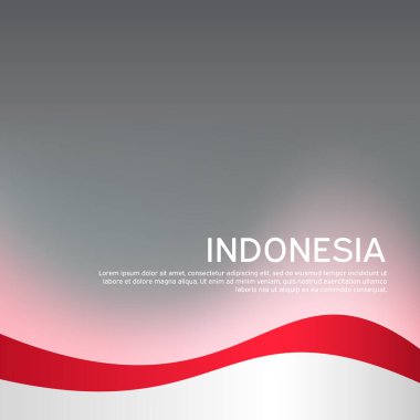 Kapak, Endonezya 'nın ulusal renklerinde pankart. Endonezya 'nın soyut bayrağı. Vatansever tatil kartı tasarımı için yaratıcı bir geçmiş. Ulusal Poster. Vektör tasarımı
