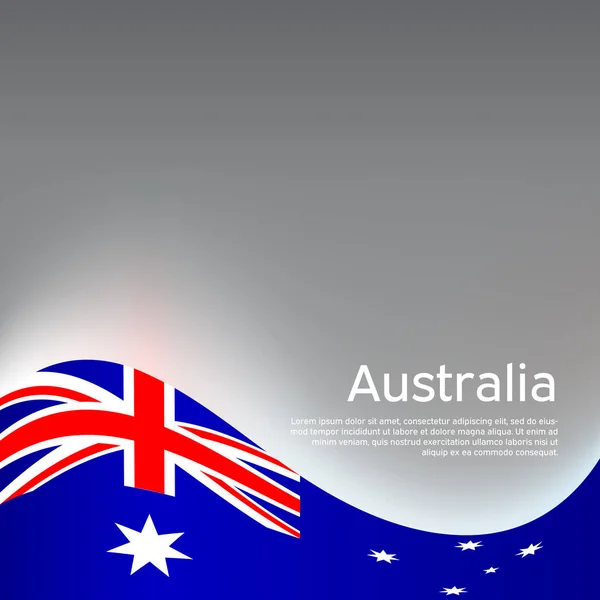 Australie Ondulé Drapeau Lumineux Sur Fond Gris Brillant Conception Nationale — Image vectorielle