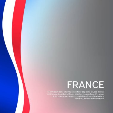 Soyut el sallayan Fransa bayrağı. Vatansever, şenlikli kart tasarımı için yaratıcı bir geçmiş. Ulusal Poster. Fransız vatansever kapağı, broşür, broşür. Vektör üç renk tasarımı