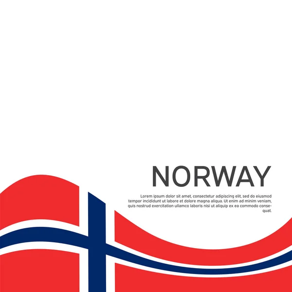 Flaga Norwegii Białym Falującym Tle Krajowy Projekt Plakatu Norweskiego Zeszyt — Wektor stockowy