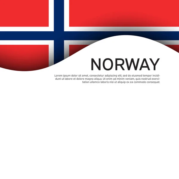 Флаг Норвегии Белом Волнистом Фоне Деловой Буклет Норвежское Патриотическое Знамя — стоковый вектор