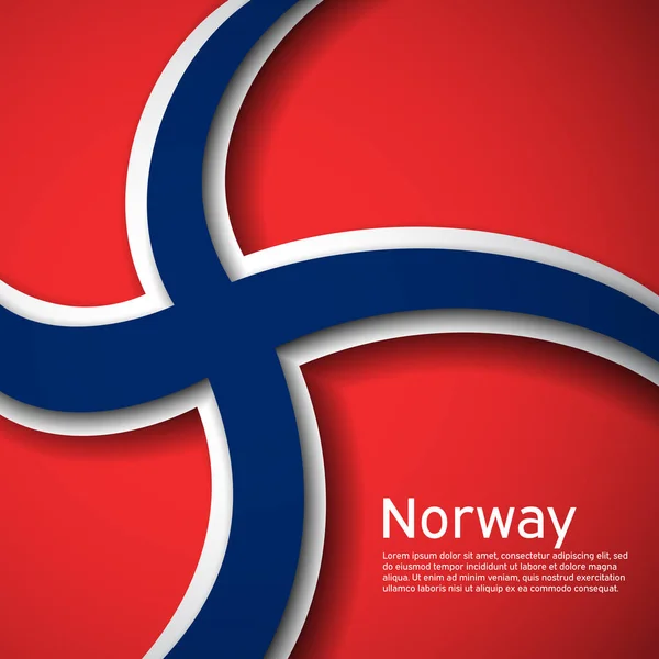 Sfondo Con Bandiera Norway Bandiera Patriottica Norvegese Volantino Disegno Poster — Vettoriale Stock