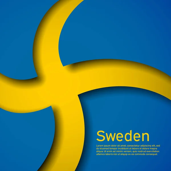 Фон Флагом Швеции Государственный Патриотический Флаг Швеции Флаер Национальный Плакат — стоковый вектор