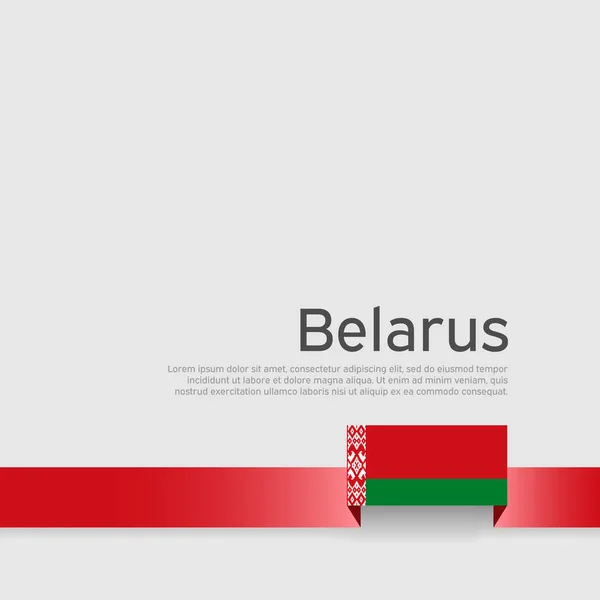 Bélarus Drapeau Fond Ruban Drapeau Biélorussie Couleurs Sur Fond Blanc — Image vectorielle