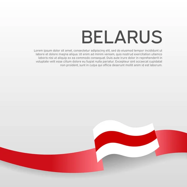 Bielorrusia Bandera Fondo Cinta Ondulada Los Colores Bandera Del Belarus — Vector de stock