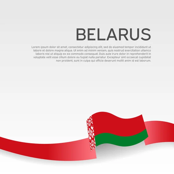 Bélarus Drapeau Fond Ruban Ondulé Aux Couleurs Drapeau Belarus Sur — Image vectorielle