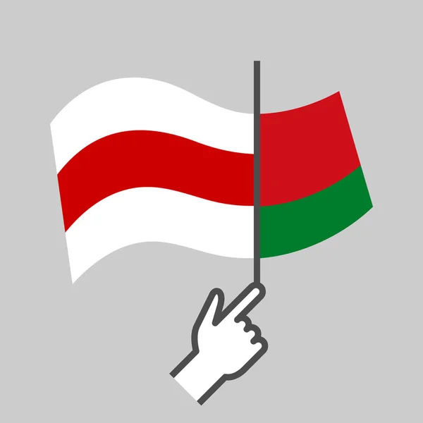 Drapeau Ancien Nouveau Manifestations Belarus Changement Régime Dictatorial Autoritaire Démocratie — Image vectorielle