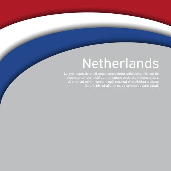 Hollanda Nın Soyut Sallayan Bayrağı Kağıt Kesim Stili Vatansever Tatil — Stok Vektör