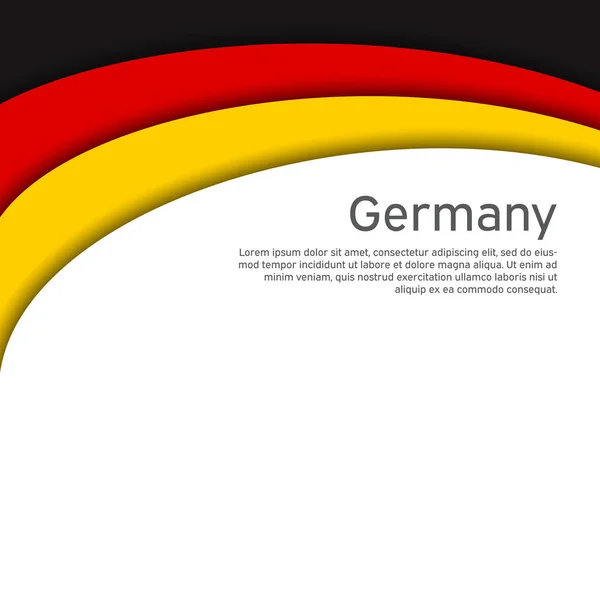 ドイツ国旗を振っている 紙のカットスタイル 愛国的な休日カードのデザインのための創造的な背景 全国ポスター ドイツ国粋主義者の表紙チラシ ベクトル三色設計 — ストックベクタ