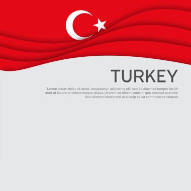 Soyut hindi bayrağı sallama. Kağıt kesim stili. Vatansever Türk tatil kartları tasarımı için yaratıcı bir geçmiş. Ulusal poster. Kapak, ulusal hindi renginde pankart. Vektör illüstrasyonu