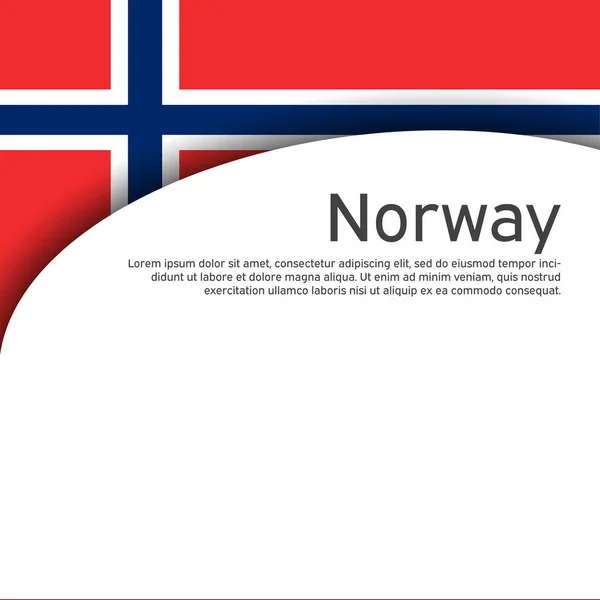 Флаг Норвегии Белом Волнистом Фоне Деловой Буклет Норвежское Патриотическое Знамя — стоковый вектор