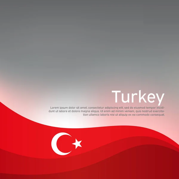 Abstract Waving Turkey Flag Creative Shining Background Design Patriotic Turkish — Stock Vector