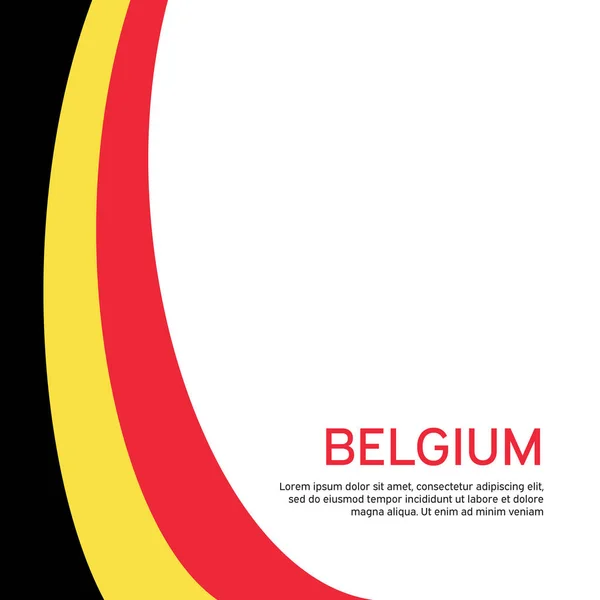 Abstract Waving Belgium Flag Creative Background Belgium Holidays Postcard Design — Stock Vector