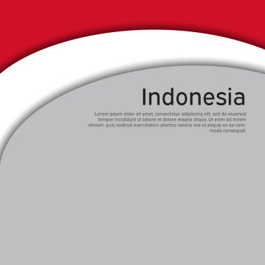 Kapak, Endonezya 'nın ulusal renklerinde pankart. Vatansever tatil kartı tasarımı için yaratıcı bir geçmiş. Ulusal Poster. Endonezya 'nın soyut bayrağı. Kağıt kesim stili. Vektör tasarımı