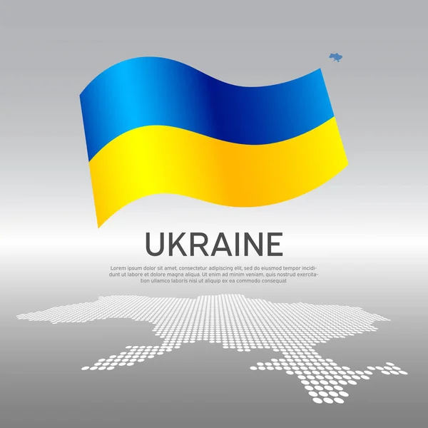 Україна Хвилює Прапором Мозаїчною Картою Світлому Тлі Творчий Фон Національного — стоковий вектор