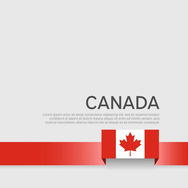 Fondo Bandera Canadá Cinta Bandera Canadá Sobre Fondo Blanco Cartel — Archivo Imágenes Vectoriales