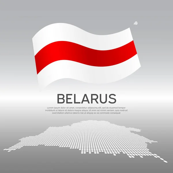 Białoruś Falisty Flaga Mozaika Mapa Światły Tło Twórcze Tło Dla — Wektor stockowy