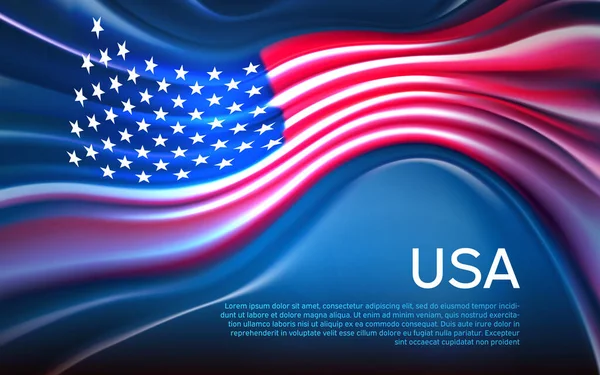 Kontekst Flagi Usa Zamazany Wzór Linii Świetlnych Kolorach Flagi Broszura — Wektor stockowy