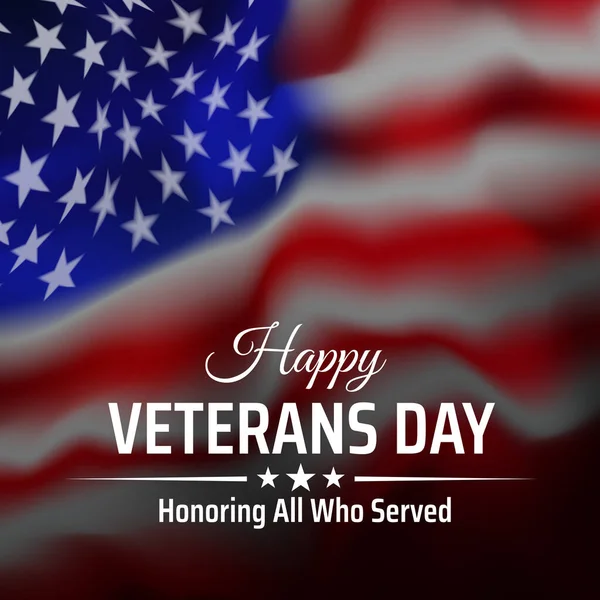 Днем Ветеранов Знамя Поздравительная Открытка Американский Флаг Белом Фоне Национальный — стоковый вектор